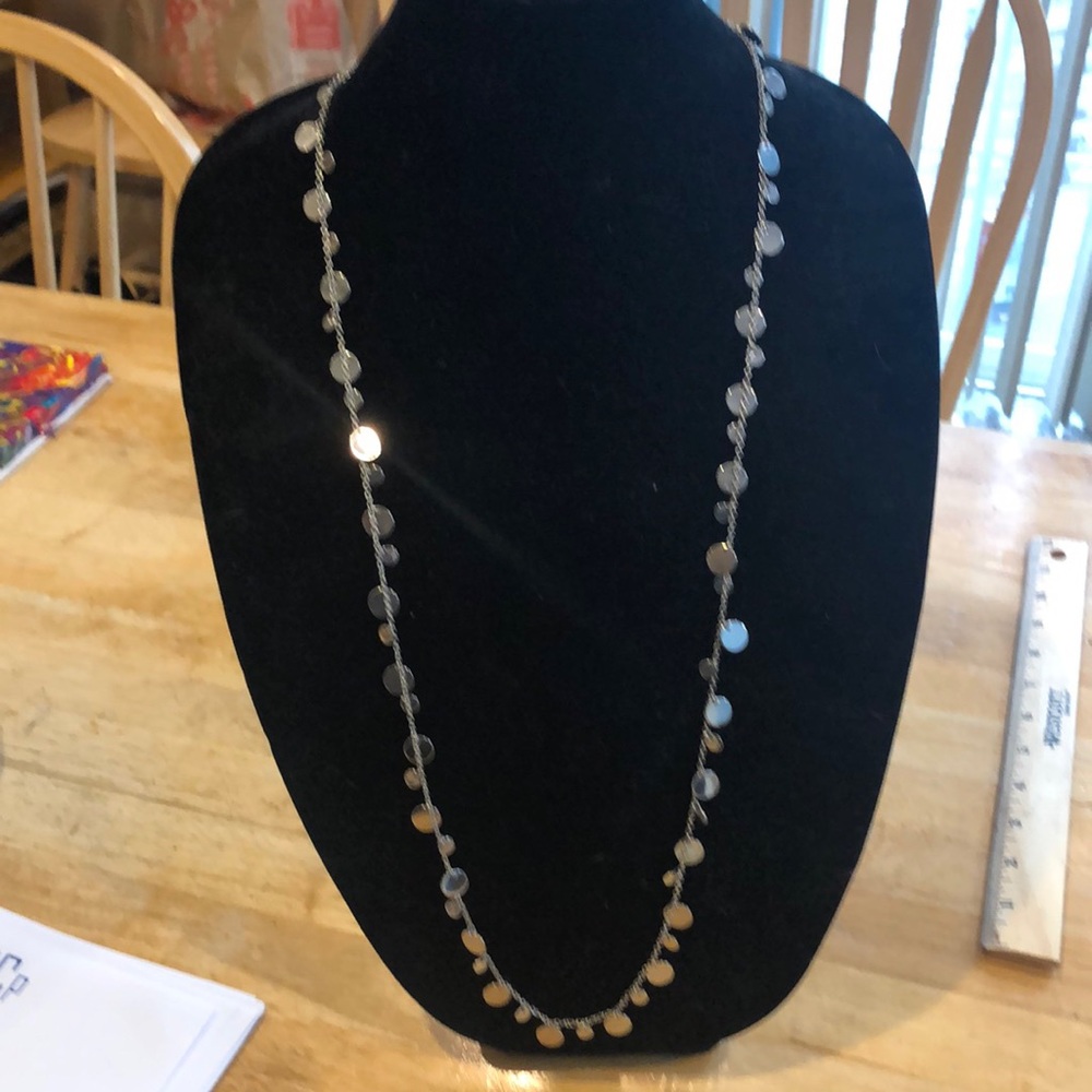 Lia Sophia silver tone disc necklace
